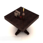 Kwadratowy stolik z litego drewna
