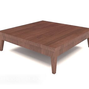 Square Table Coffee Table Wooden 3d model
