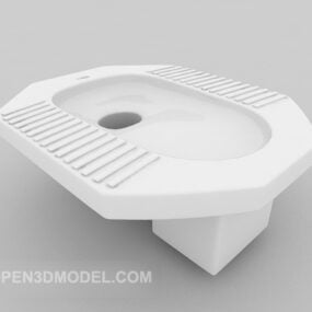 3d модель приземистого туалету