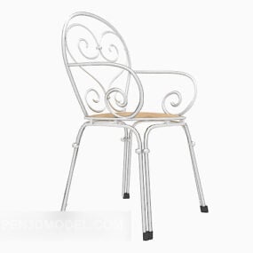 Edelstahl-Sessel in Antikform, 3D-Modell