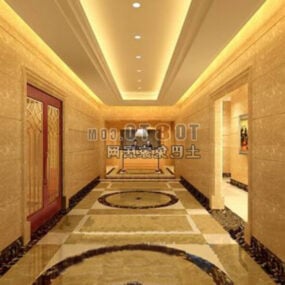 高級ホテルの廊下装飾インテリア3Dモデル