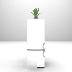 Elegant White Refrigerator 3d model
