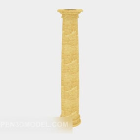 Modello 3d in stile classico con colonna romana in pietra