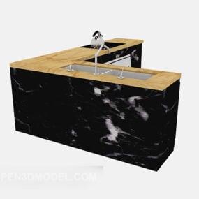 Stone Cabinet Marble Top 3d model
