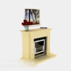 Stone fireplace 3d model
