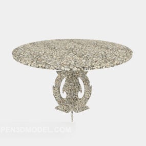 Outdoor Stone Round Table 3d model