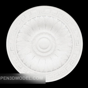 Circle White Plaster Plate Design 3d model
