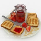 Strawberry Jam And Bread Slices