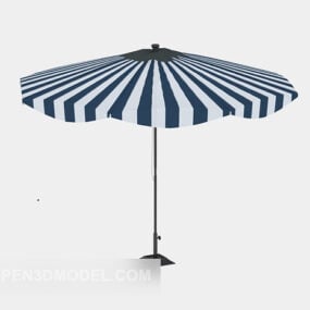 Parapluie rayé extérieur modèle 3D