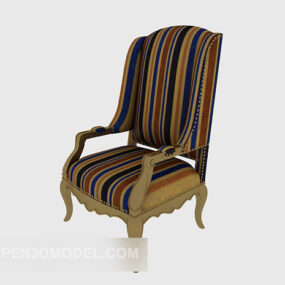 Striped Cloth Home Chair 3d model