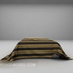 Striped Blanket Double Bed 3d model