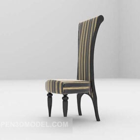 High Back Home Chair Striped Fabric Pattern 3d model