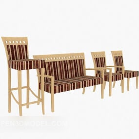 Kolekcja krzeseł domowych w paski Model 3D