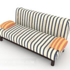 Striped Pattern Fabric Sofa