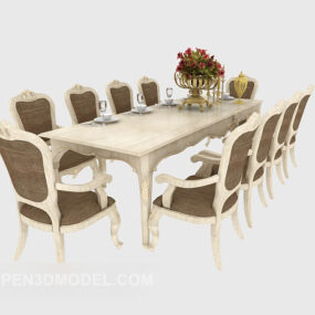 Stylish European Table Chair 3d model
