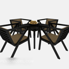 Stilvolles, lässiges Tisch- und Stuhlset S 3D-Modell