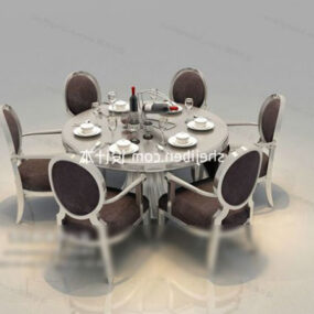 Stylish Elegant Small Round Table 3d model