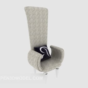 Stylish Grey High-back Sofa 3d model