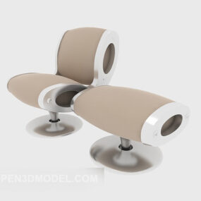 Stylish Lounge Chair Settool 3d model