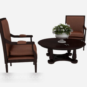 Stylish Minimalist Table Chair 3d model