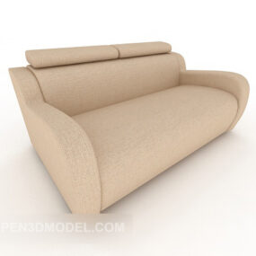 Stylish Simple Double Sofa 3d model