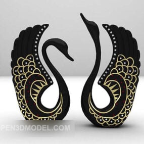 Swan Swing Sculpture Decorative 3d model