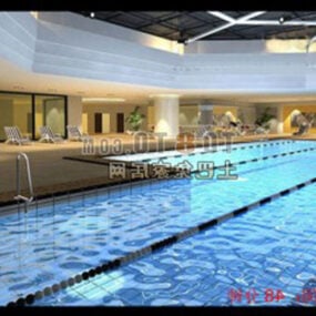 Swimming Pool Indoor Interior 3d model