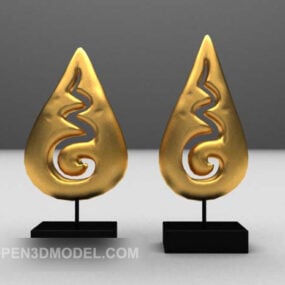 Gyllene konst smycken skulptur 3d-modell