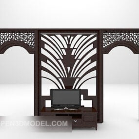 Luxury Tv Background Wall 3d model