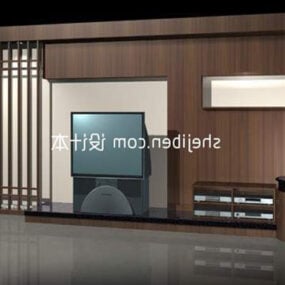 Modelo 3D de design de parede de gabinete de TV