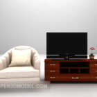 TV cabinet lounge chair combination 3d model