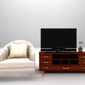Moderni Chaise Lounge On Floor 3D-malli