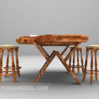 میز و صندلی چوبی به سبک کشور