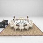 Large Round Table Chair Combination Furniture