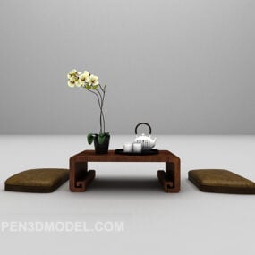 Set da tavolo da tè giapponese modello 3d