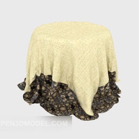 Tea Table With Cloth Covered 3d model