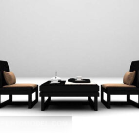 티 테이블과 의자 가구 3d 모델