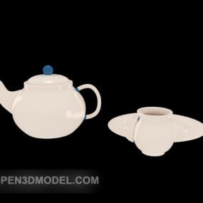 3д модель чайника белого керамического