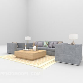 نموذج الأريكة باللون الرمادي ثلاثي الأبعاد