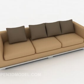 Three-person Simple Sofa 3d model