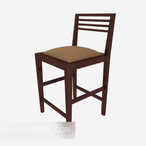Country Style Solid Wood Home Chair 3d model