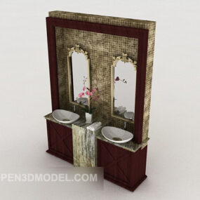 Miroir de salle de bain de toilette modèle 3D