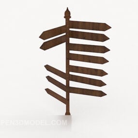 3d модель туристического знака деревянная