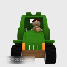 Toy Car Wooden 3d model