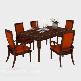 صندلی میز غذاخوری سنتی آمریکایی مدل سه بعدی