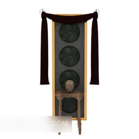 Traditional Chinese Hall Cabinet Wooden 3d model