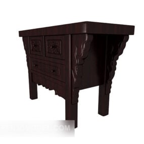 Traditional Chinese Side Table Wooden 3d model