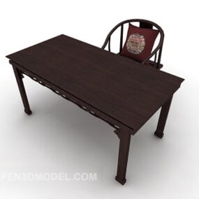 Traditionelles chinesisches Tischstuhl-3D-Modell
