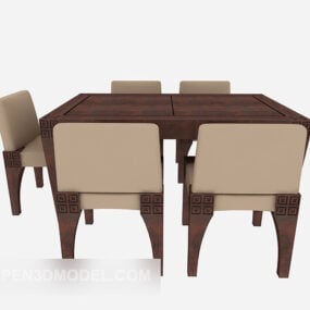 Tradiční čínské sady stolních židlí 3D model