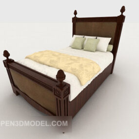 पारंपरिक यूरोपीय होम बेड 3डी मॉडल